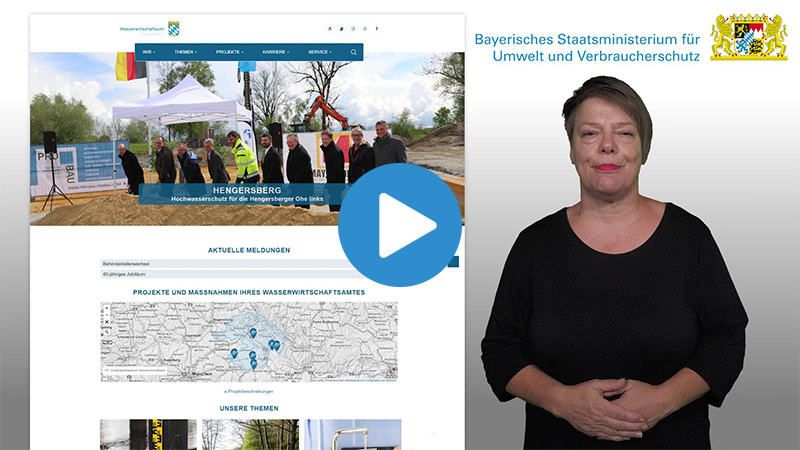 Video in Gebärdensprache; externer Link zum YouTube-Kanal des Bayerischen Staatsministeriums für Umwelt und Verbraucherschutz