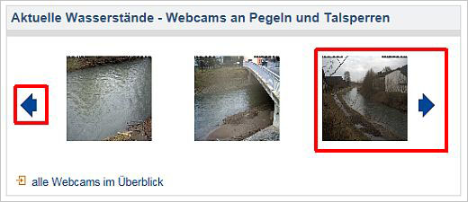 Das Bilder-Element Webcams an Pegeln und Talsperren