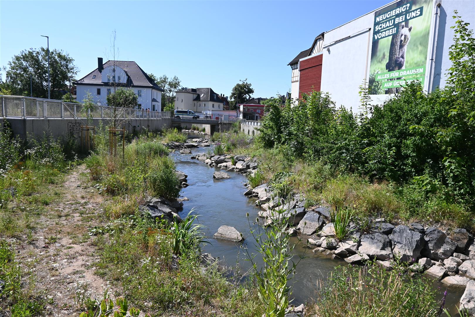 Foto: Eingrünung der Lauter bei der Kanonenwegbrücke
