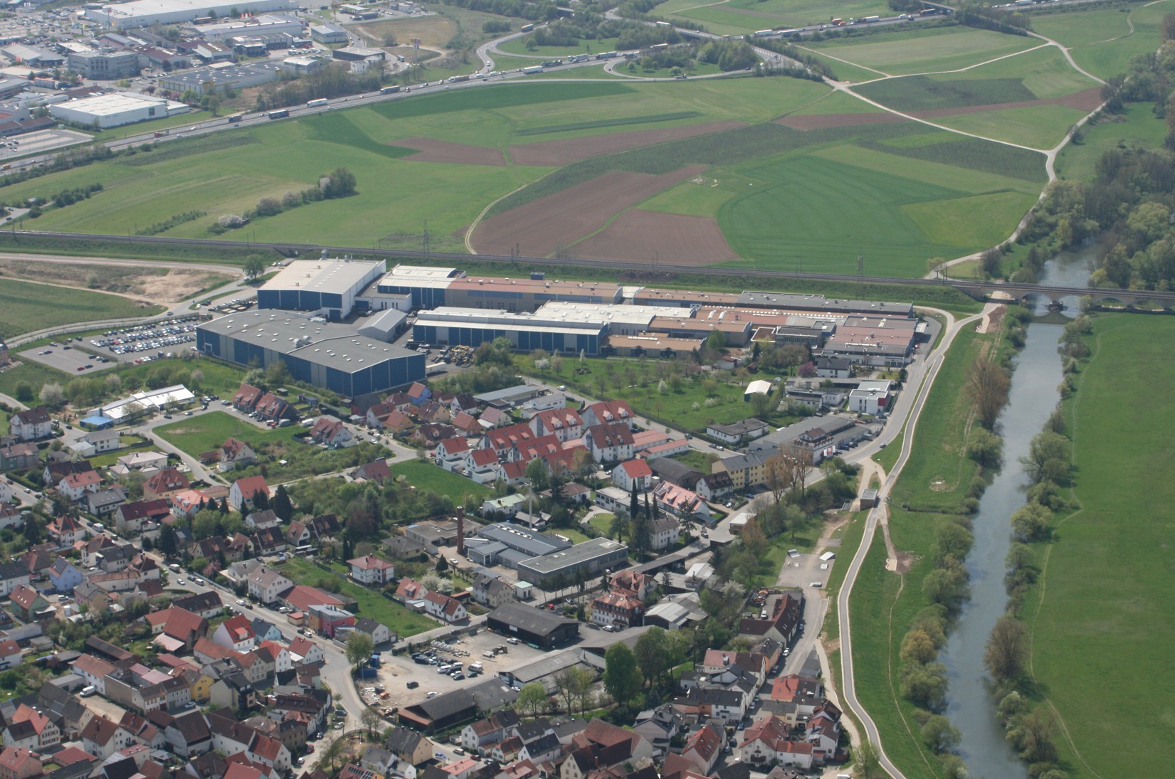 Luftbild Baubereich 2: Rücklaufdeich am Seebach und Maindeich