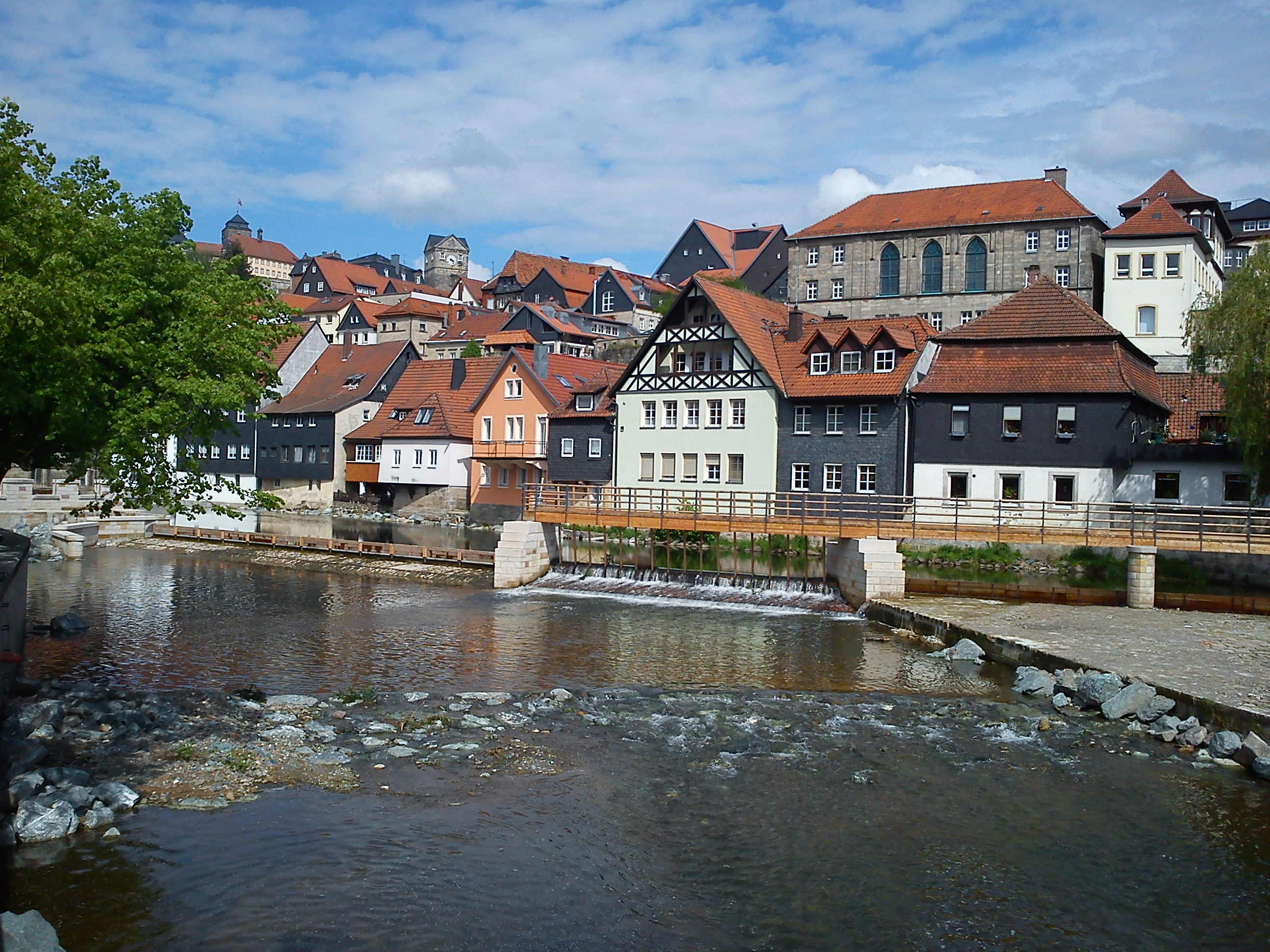 Das nach historischem Vorbild sanierte Steinwehr Das nach historischem Vorbild sanierte Steinwehr